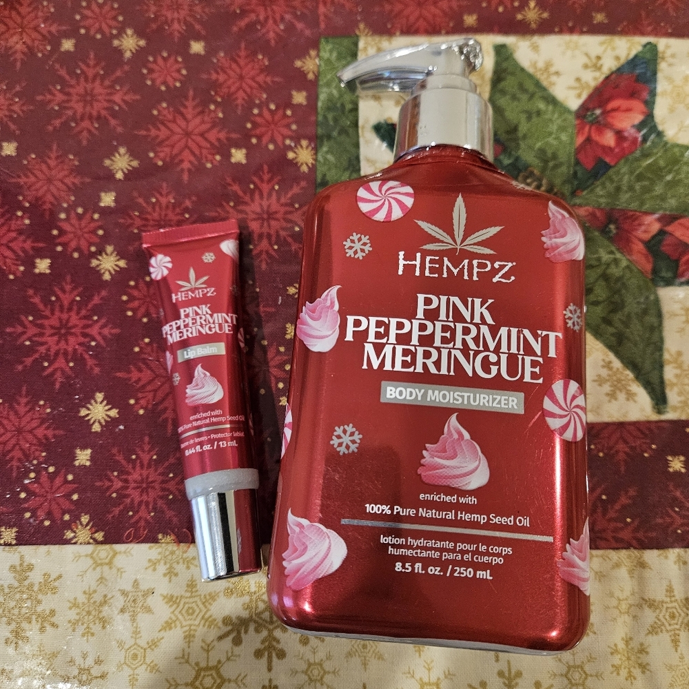 HEMPZ Pink Peppermint Meringue Gift Set Body Moisturizer + Lip Balm - Picture 5 of 5